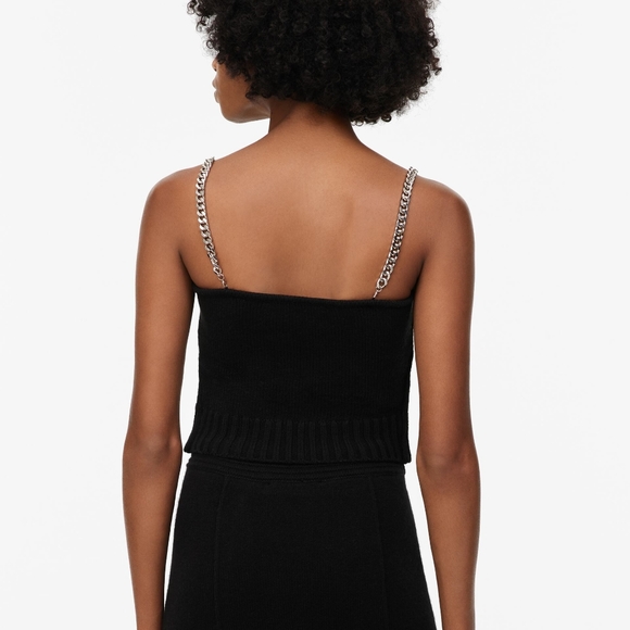 Zara Limited Edition A/W Collection Wool Alpaca Blend Bustier Tank w Chains S - Picture 4 of 9